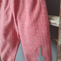 Düsselbuxe aus Kuscheljacquard Rot Weiß
